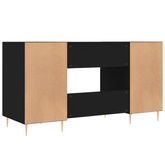 vidaXL Biurko, czarne, 140x50x75 cm, materiał drewnopochodny