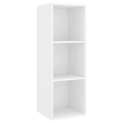vidaXL Wisząca szafka pod TV, biała, 37x37x107 cm