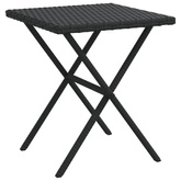 vidaXL Leżaki ze stolikiem, 2 szt., czarne, polirattan model standard