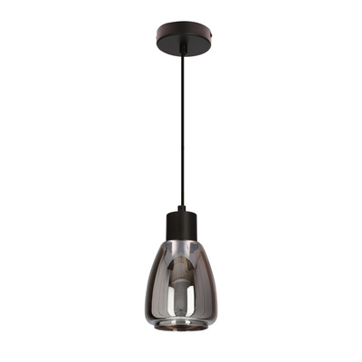 MOLDO lampa wisząca czarny 1x40W E27 klosz dymiony  31-35080