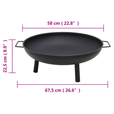 vidaXL Palenisko, 67,5x58x22,5 cm, stal