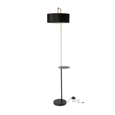 Lampa podłogowa czarna złota 1xE27 Impact 51-00026