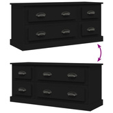 vidaXL Szafka pod TV, czarna, 100x35,5x45 cm, materiał drewnopochodny