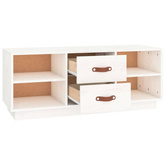 vidaXL Szafka pod TV, biała, 100x34x40 cm, lite drewno sosnowe