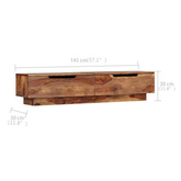 vidaXL Szafka pod TV, 145 x 30 x 30 cm, lite drewno sheesham