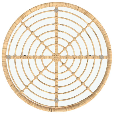 Stół jadalniany, ?80 cm, szkło hartowane i stal