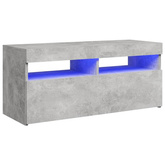 vidaXL Szafka pod TV z oświetleniem LED, szarość betonu, 90x35x40 cm