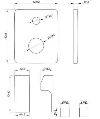 Podtynkowa bateria natryskowa 2-funkcyjna Nyks Chrom  Invena