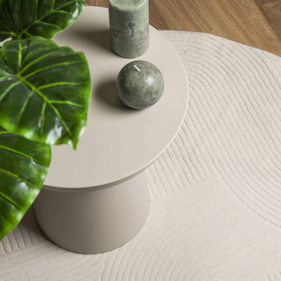 vidaXL Dywan IZA z krótkim włosiem, kremowy, Ø 80 cm