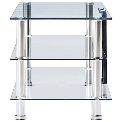 vidaXL Szafka pod TV, przezroczysta, 150x40x40 cm, hartowane szkło