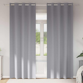 Firany blackout z kółkami 2 pcs Jasnoszary 225 x 140 cm