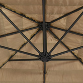 Parasol ogrodowy na stalowym słupku, brązowy, 388x388x248 cm
