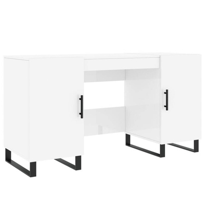 vidaXL Biurko białe z połyskiem, 140x50x75 cm, materiał drewnopochodny