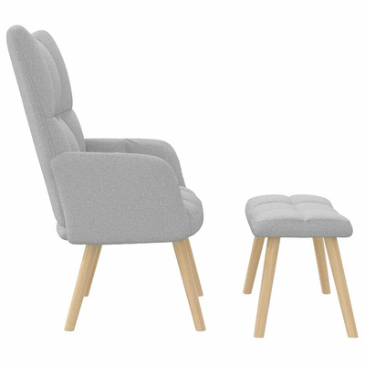 Fotel relaksacyjny z podnóżkiem Cloud Grey Fabric