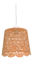 Lampa wisząca z abażurem Nonna pomarańczowa vintage do salonu