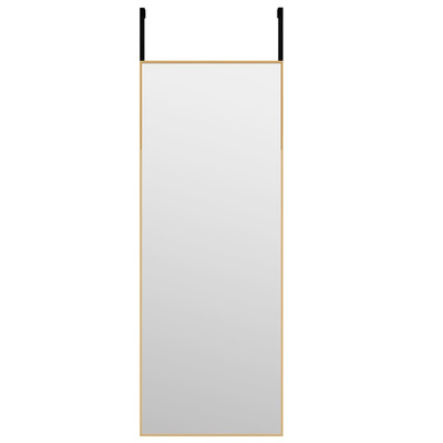 vidaXL Lustro na drzwi, złote, 30x80 cm, szkło i aluminium