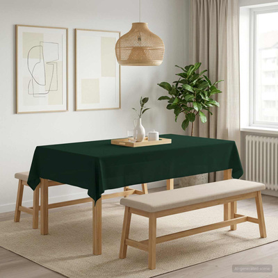 Obrus stołowy Prostokątny Ciemnozielony 140 x 200 cm Poliester