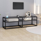 vidaXL Szafka pod TV, bezbarwna, 140x40x40,5 cm, szkło hartowane