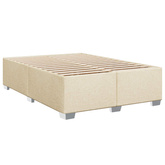 Łóżko Box Spring z materacem i LED kremowy 140 x 190 cm tkanina