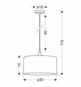 Maloto lampa wisząca velur butelkowa zieleń + złoto 1x60 e27 abażur walec 30x15 