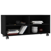 vidaXL Szafka pod TV, czarna, 90x35x35 cm, materiał drewnopochodny