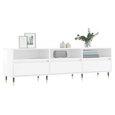 vidaXL Szafka pod TV, wysoki połysk, biała, 150x30x44,5 cm