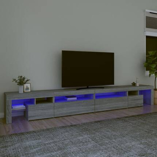 vidaXL Szafka pod TV z oświetleniem LED szary dąb sonoma 290x36,5x40cm