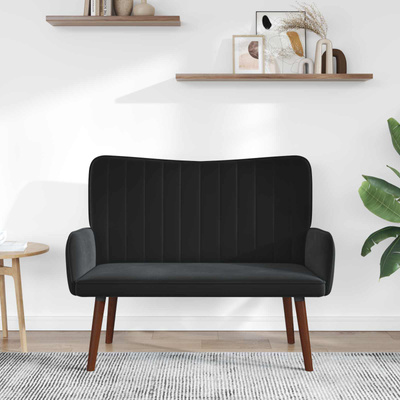 Sofa dwuosobowa Czarny 115 x 61 x 87 cm Welur