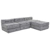 Modularna jednostka sofy 4 pcs jasnoszary tkanina