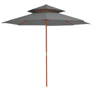 Parasol ogrodowy z podwójnym daszkiem, 270 cm, antracytowy