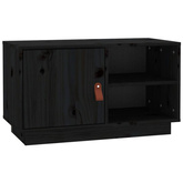 vidaXL Szafka pod TV, czarna, 70x34x40 cm, lite drewno sosnowe