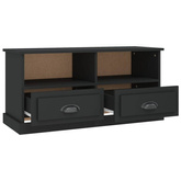 vidaXL Szafka pod TV, czarna, 93x35,5x45 cm, materiał drewnopochodny