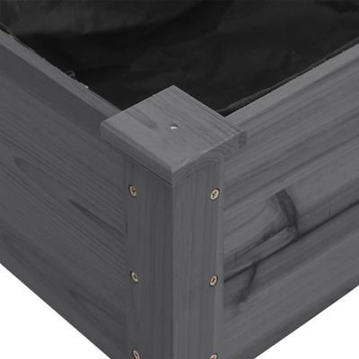 Kwietnik z wyściółką, szary, 161x45x76 cm, lite drewno jodłowe