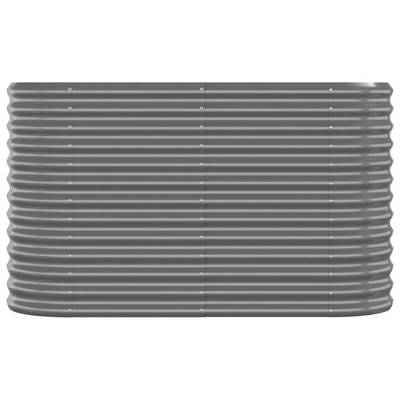vidaXL Podwyższona donica, malowana proszkowo stal 114x40x68 cm, szara