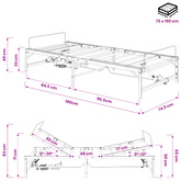 Elektro Regulowany Stelaż Łóżka Biały 75 x 190 cm Stal