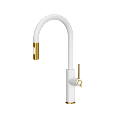 JENNIFER Q LINE SLIM SteelQ snow white/Nano PVD złoty