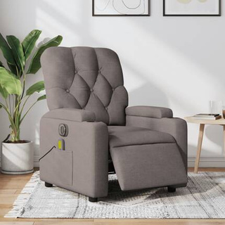 vidaXL Rozkładany fotel masujący, elektryczny, kolor taupe, tkanina wariant 7