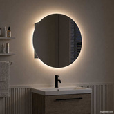 Szafka łazienkowa z lustrem i LED, czarny, 40x40x17,5 cm