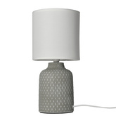 Lampka nocna Iner szara ceramiczna z abażurem Candellux
