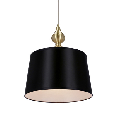 Lampa wisząca z abażurem Prima klasyczna czarna do salonu E27