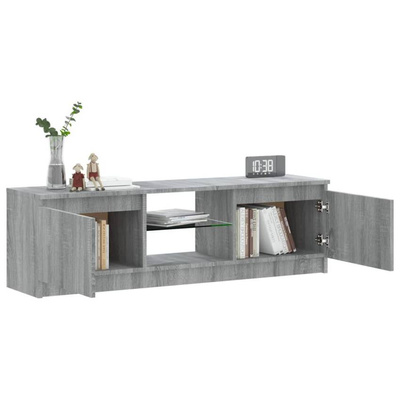 vidaXL Szafka pod TV z LED, szary dąb sonoma, 120x30x35,5 cm