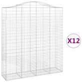Kosze gabionowe, 12 szt, 200x50x220/240cm, galwanizowane żelazo