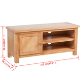 vidaXL Szafka pod TV, 103 x 36 x 46 cm, lite drewno dębowe
