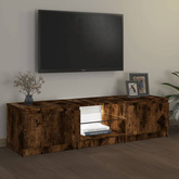 vidaXL Szafka pod TV, z LED, przydymiony dąb, 140 x 40 x 35,5 cm