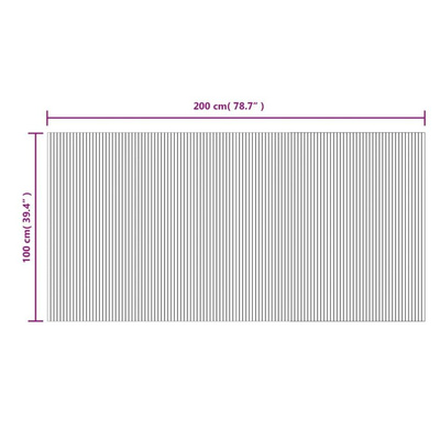 vidaXL Dywan prostokątny, czarny, 100x200 cm, bambusowy
