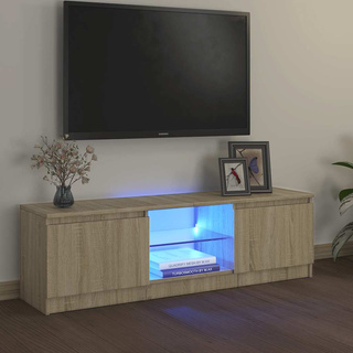Szafka pod TV z oświetleniem LED, dąb sonoma, 120x30x36 cm