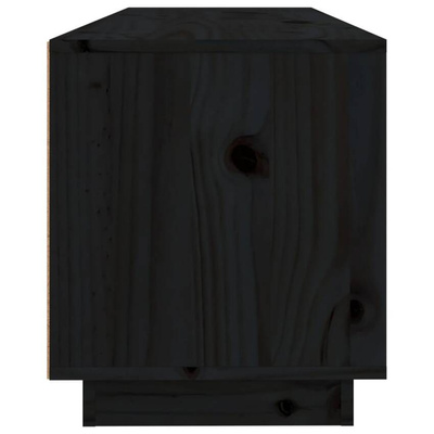 vidaXL Szafka pod TV, czarna, 100x34x40 cm, lite drewno sosnowe