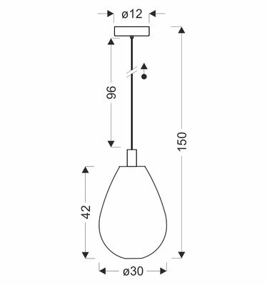 Lampa wisząca Denso 30 szklana czarna nad stół klosz dymiony pojedyncza