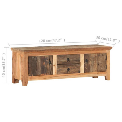 vidaXL Szafka pod TV, 120x30x40 cm, lite drewno akacjowe i odzyskane