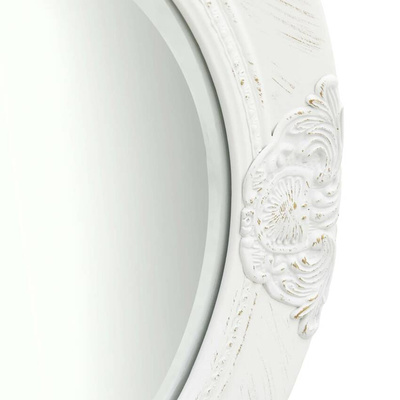 vidaXL Lustro ścienne w stylu barokowym, 50 cm, białe